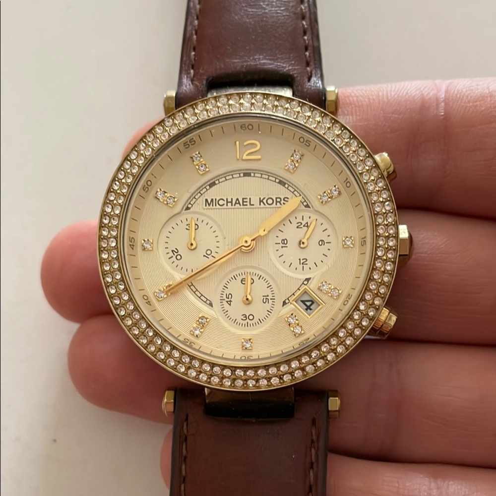 Michael Kors Gold and Brown Women's Watch